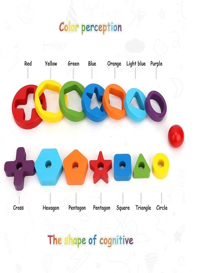 سمونيو برج قوس قزح الخشبي من سمونيو مونتيسوري، لعبة تعليمية للأطفال من عمر 3 إلى 5 سنوات، تُعلّمهم تمييز الأشكال الهندسية، وفرزها، وتكديسها، وتركيبها. لعبة تعليمية مونتيسوري للأطفال الصغار من عمر 3 إلى 5 سنوات. - Image 3